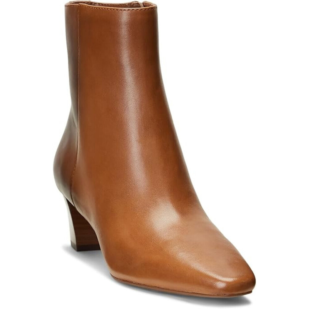 Lauren Ralph Lauren Willa Boots Women's Saddle Tan Leather Ankle Bootie LION116